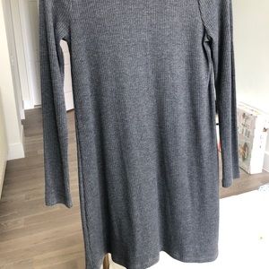 Forever 21 turtleneck ribbed sweater dress grey-M